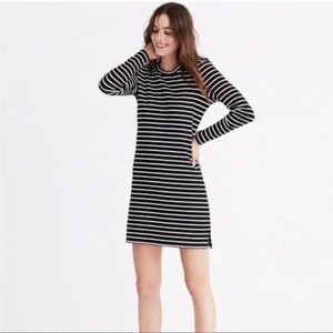 Madewell Black & White Striped Long Sleeve Mini Dress